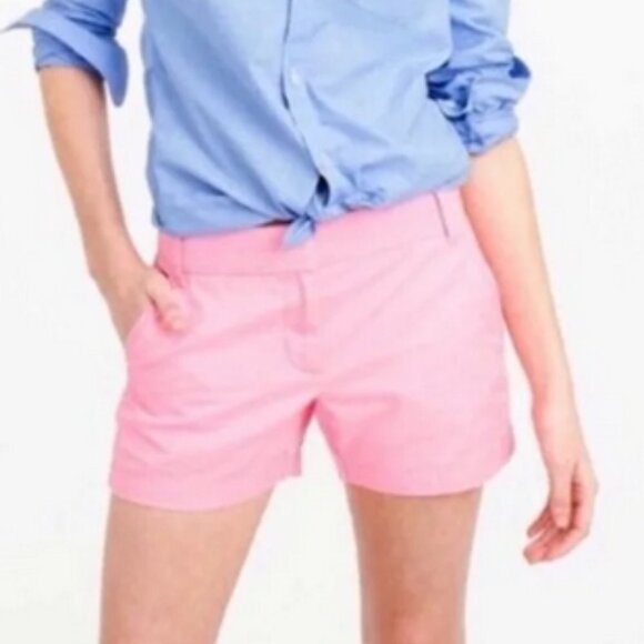 J. CREW Powdered Oxford Shorts City Fit Pink 10 - Picture 1 of 16
